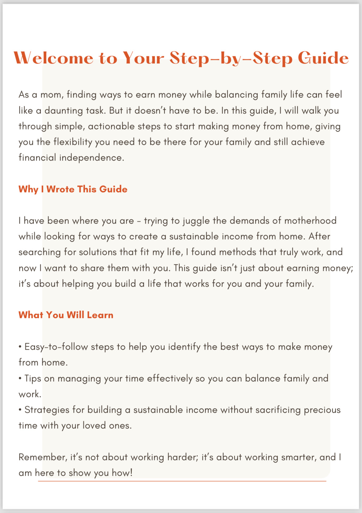 How to Make Money Online as a Mom e-Book